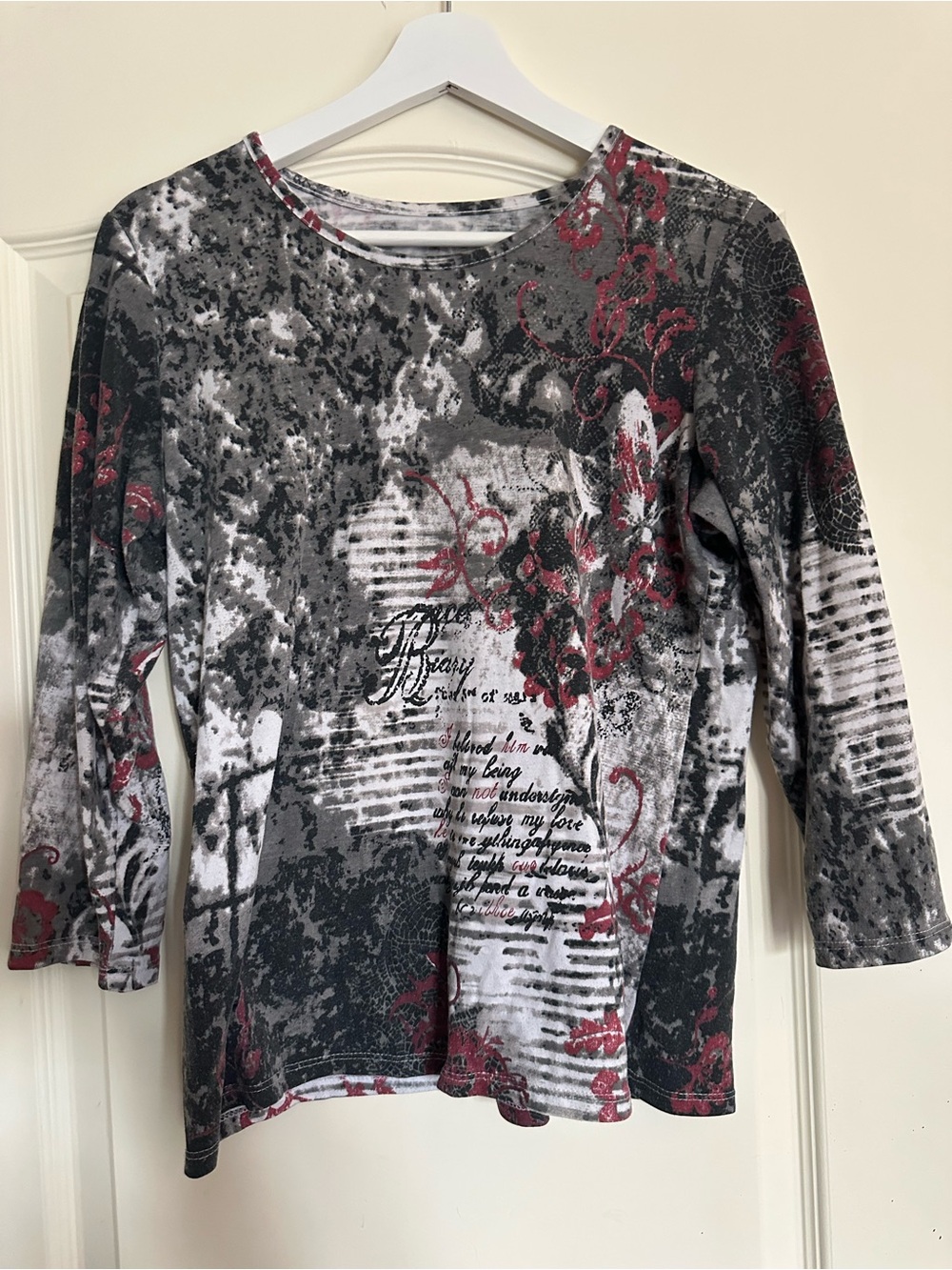 Abstract Print Long Sleeve Tee